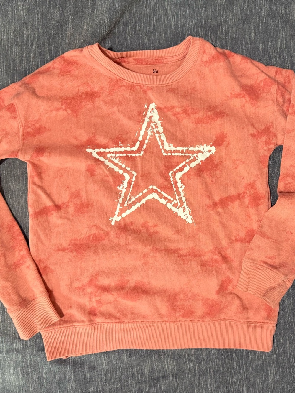 SO Coral Tie-Dye Sweatshirt with White Star